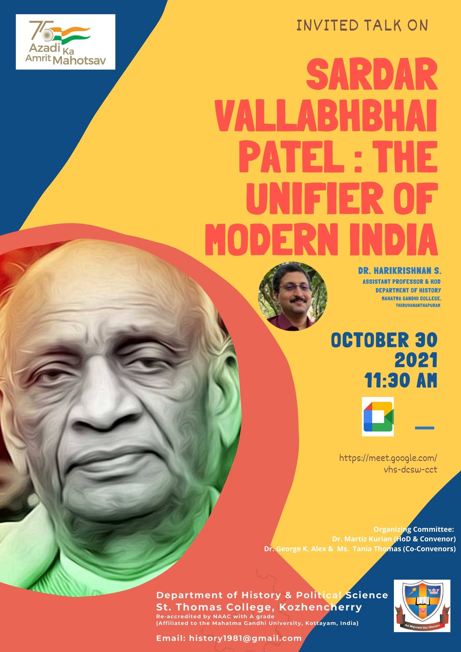 Invited Talk on Sardar Vallabhbhai Patel: The Unifier of Modern India